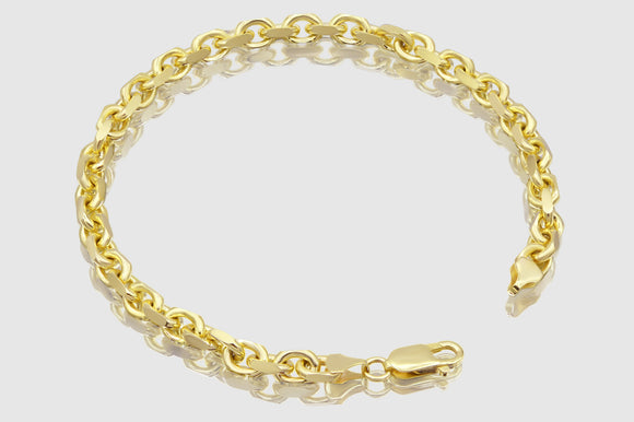 3mm - 8mm 18k Solid Heavy Cable Link Yellow Gold Bracelets | Uverly