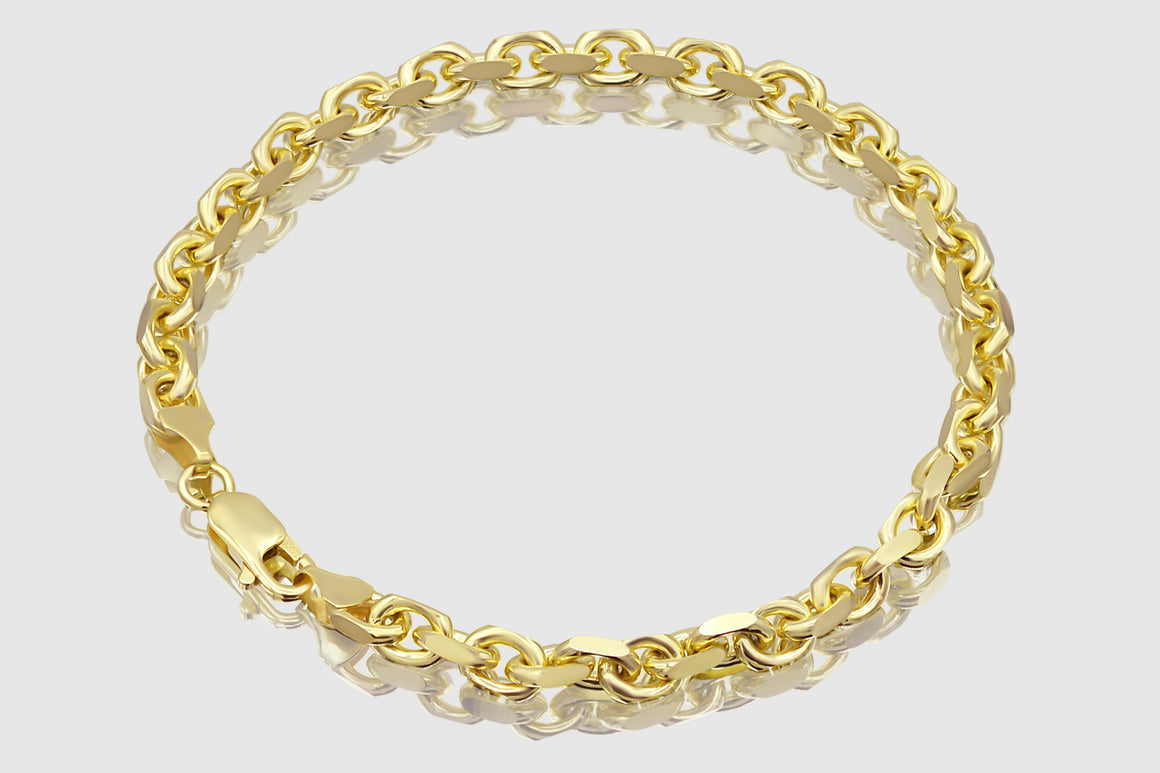 3mm - 8mm 18k Solid Heavy Cable Link Yellow Gold Bracelets | Uverly