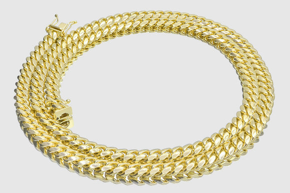 6mm Miami Cuban Solid 10k / 14k Yellow Gold Necklace | Uverly