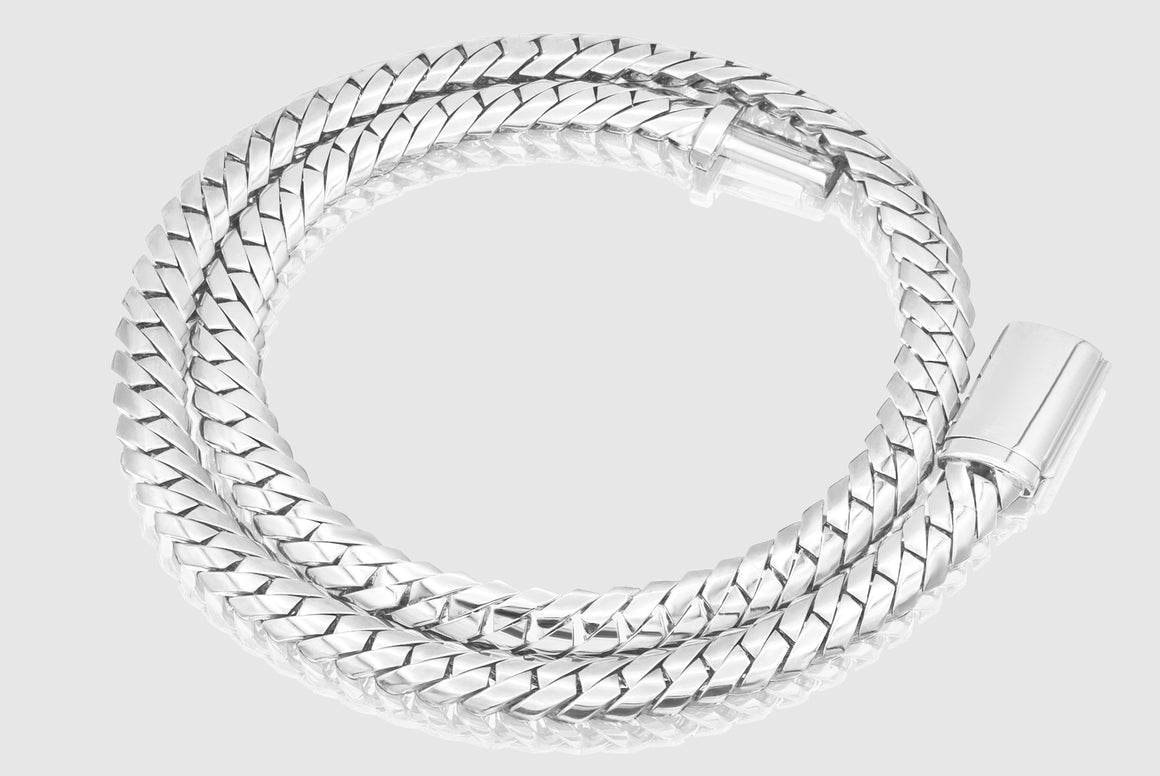 Razor Edge Miami Cuban Link Chain - 14k White Gold | Uverly