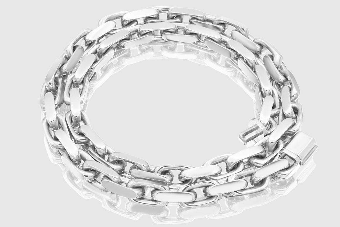Heavy Cable Link Necklace - 18k White Gold | Uverly