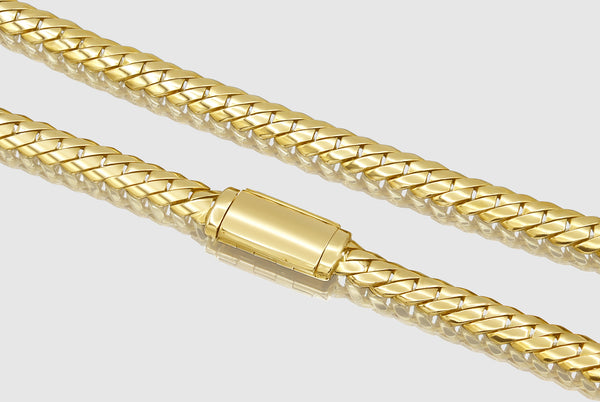 Razor Edge Miami Cuban Link Chain - 18k Yellow Gold | Uverly