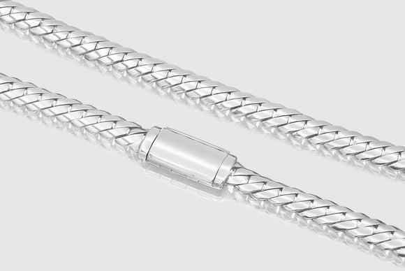 Razor Edge Miami Cuban Link Chain - 10k White Gold | Uverly