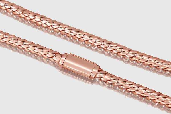 8.5mm - 14mm Solid Razor Edge Miami Cuban Necklace - 10k Rose Gold