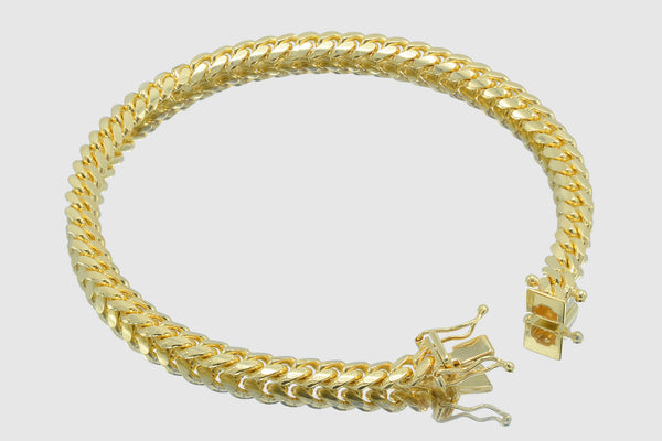 5mm Solid Miami Cuban Bracelet 10k / 14k / 18k Yellow Gold | Uverly