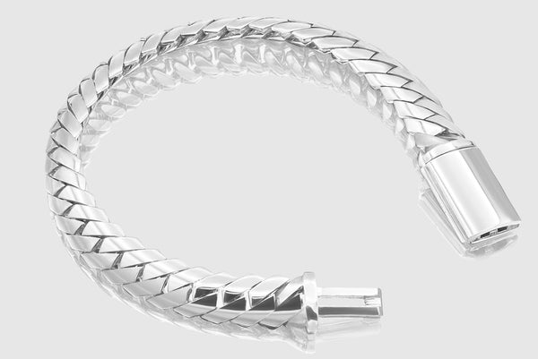 Razor Edge Miami Cuban Link Bracelet - 10k White Gold | Uverly