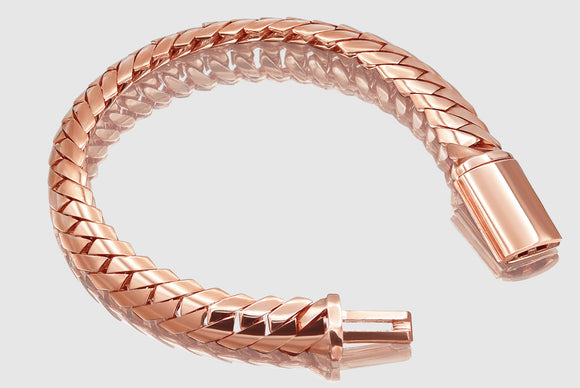 Razor Edge Miami Cuban Link Bracelet - 10k Rose Gold | Uverly