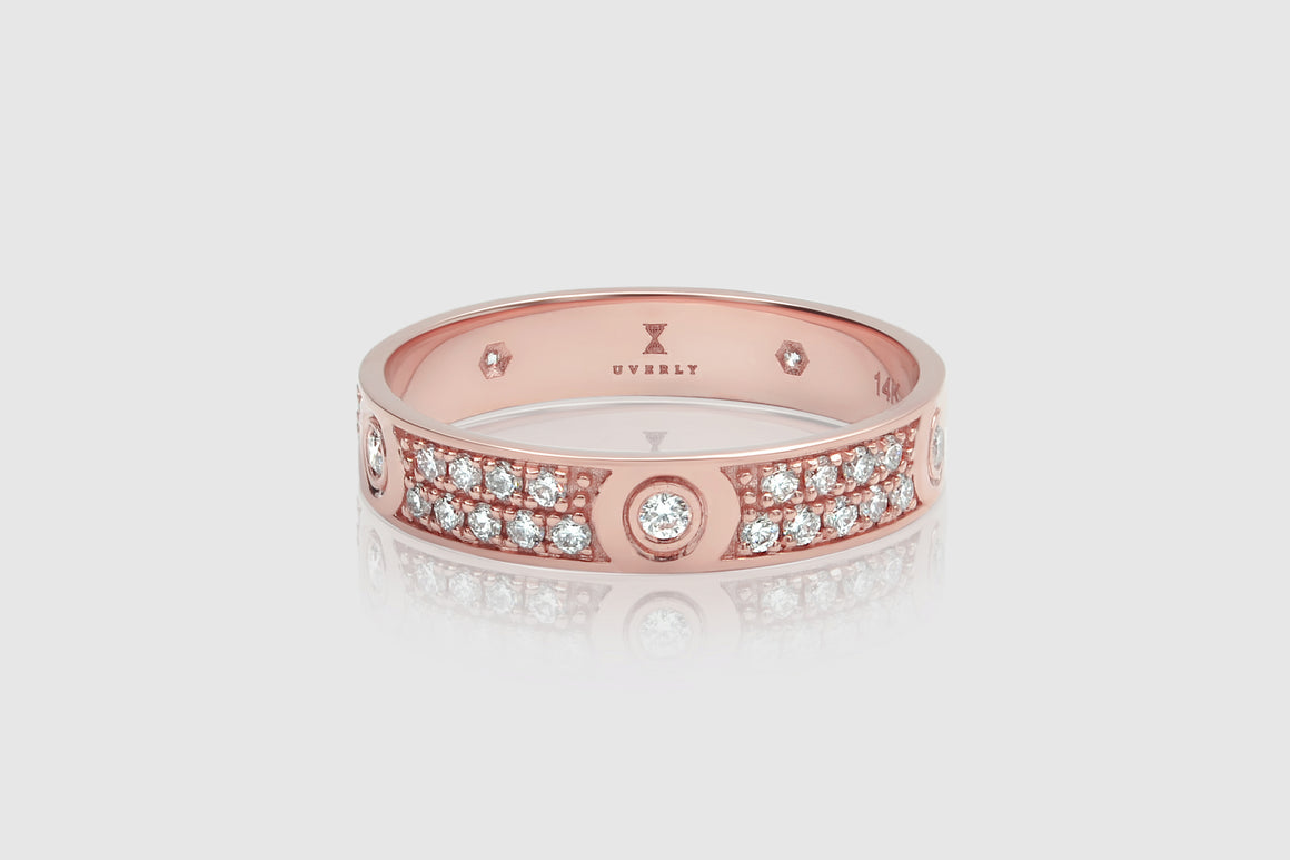 Yellow Gold Full Diamond Love Band Ring | Uverly