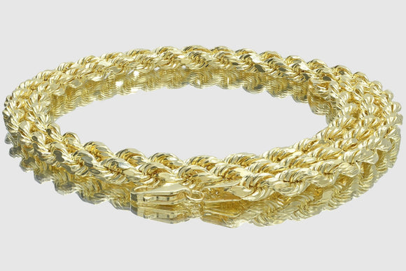 Hollow Rope Necklace - 10k Yellow Gold | Uverly