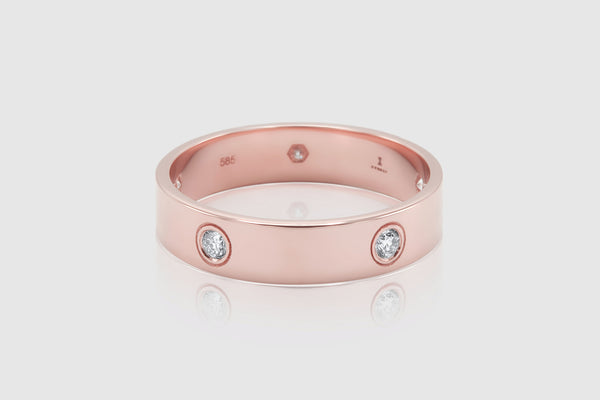 Rose Gold Love Diamond Band Ring | Uverly