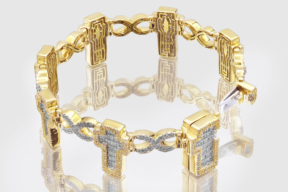 Infinity Cross Diamond Baguette Bracelet | Uverly
