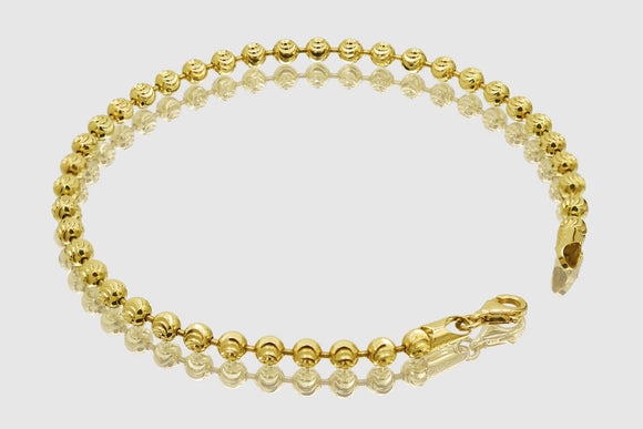 2mm - 5mm Moon Cut Bracelet - 14k Yellow Gold