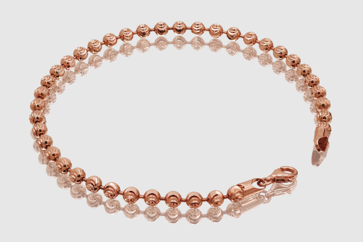 2mm - 5mm Moon Cut Bracelet - 14k Rose Gold | Uverly