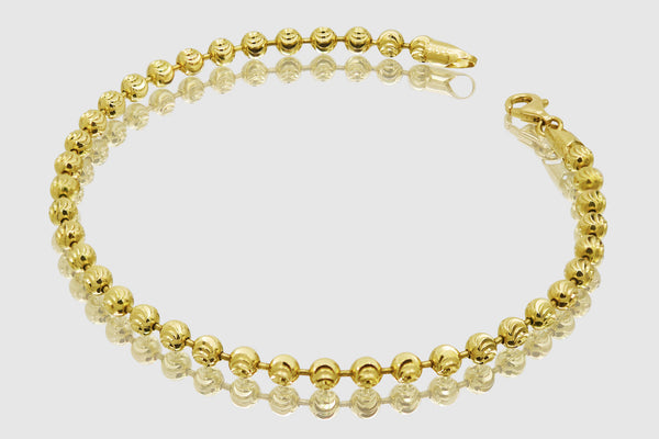 2mm - 5mm Moon Cut Bracelet - 14k Yellow Gold