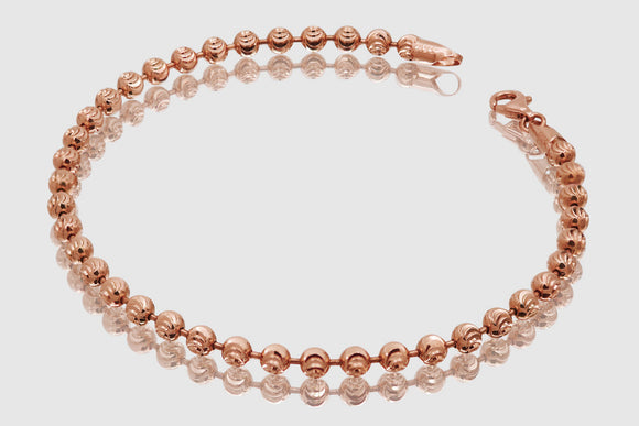 2mm - 5mm Moon Cut Bracelet - 14k Rose Gold | Uverly