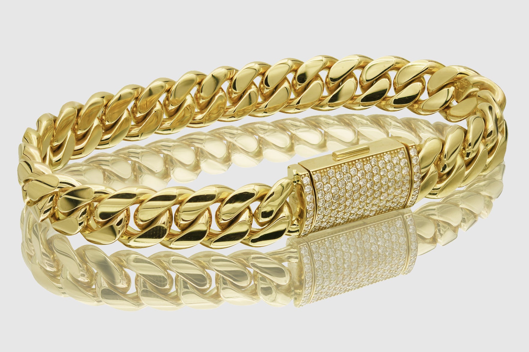 Gold Presidents Diamond Cuban Link Bracelet