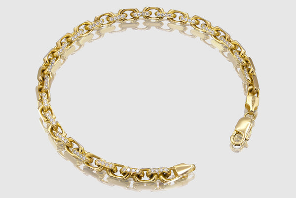 5mm Solid Heavy Cable Link Diamond Bracelet