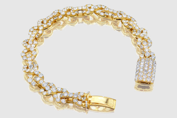 10mm Infinity Link Diamond Bracelet - Yellow Gold | Uverly
