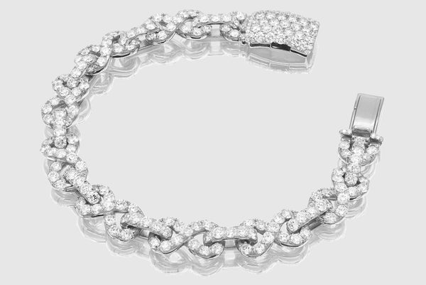 10mm Infinity Link Diamond Bracelet - White Gold | Uverly
