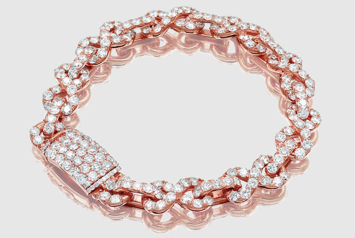 10mm Infinity Link Diamond Bracelet - Yellow Gold | Uverly