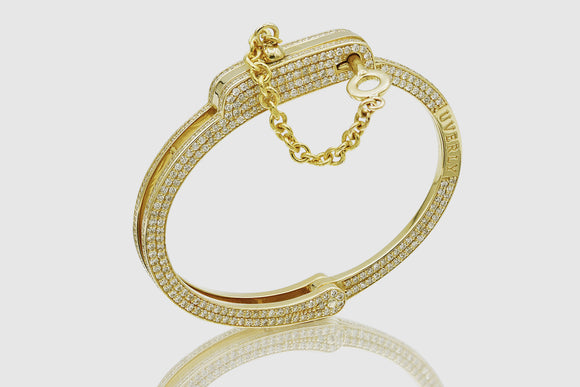 Diamond Handcuff Gold Bracelet