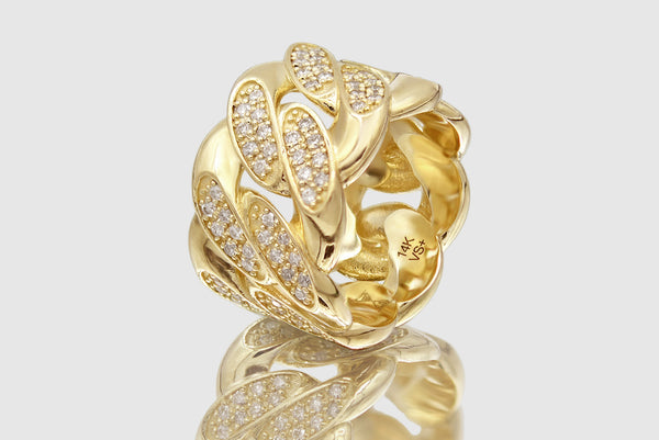 Miami Cuban Diamond Ring - 15mm