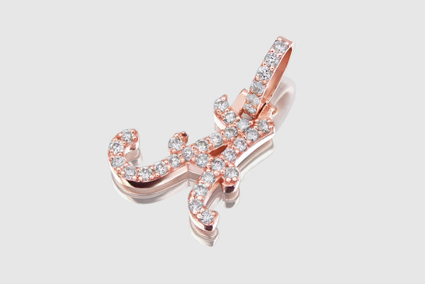 Small Initial Diamond Letter Pendant - Rose Gold | Uverly