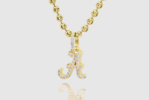 Small Initial Diamond Letter Pendant - Yellow Gold | Uverly