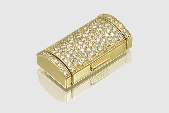 10mm Diamond Barrel Triple Box Lock in Yellow Gold | Uverly