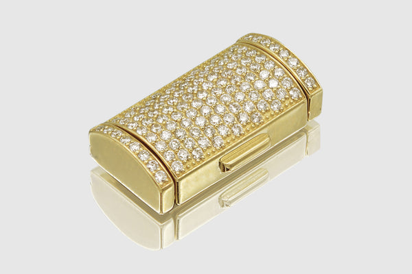 10mm Diamond Barrel Triple Box Lock in Yellow Gold | Uverly