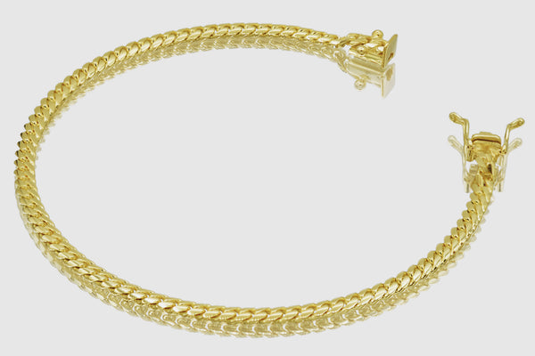 3mm Solid Miami Cuban Bracelet 10k / 14k Yellow Gold | Uverly