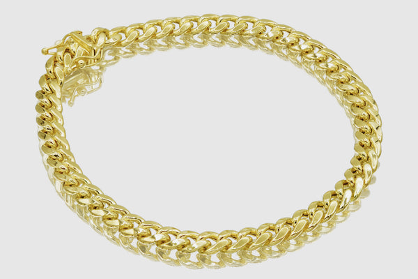5.5mm Hollow Miami Cuban Link Bracelet - 10k / 14k Yellow Gold | Uverly