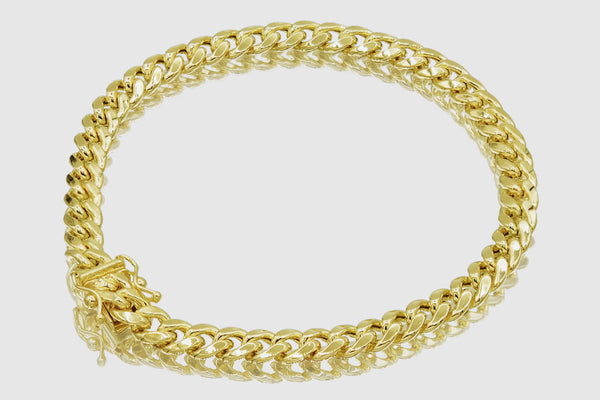 5.5mm Hollow Miami Cuban Link Bracelet - 10k / 14k Yellow Gold | Uverly