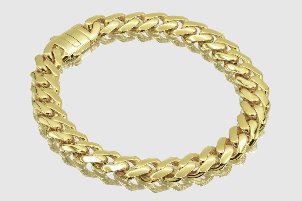 9mm 14k Yellow Gold Monaco Bracelet | Uverly