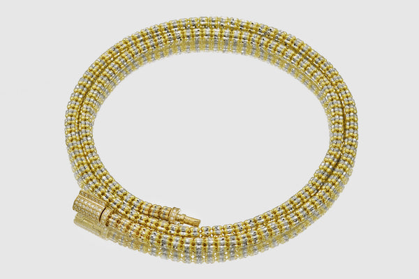 4mm Ice Chain with Diamond Lock - 10k/14k Yellow Gold | Uverly