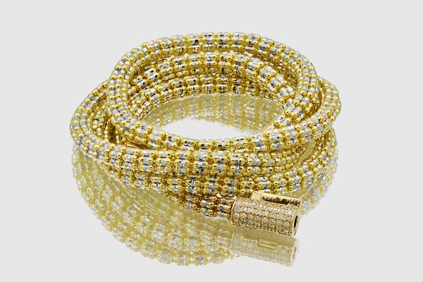 4mm Ice Chain with Diamond Lock - 10k/14k Yellow Gold | Uverly