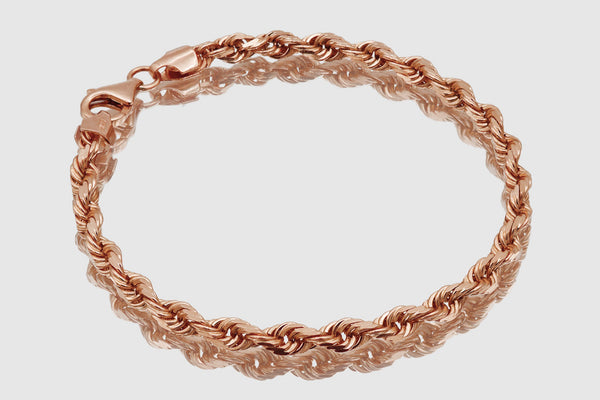 Rope Bracelet - 14k Solid Rose Gold | Uverly