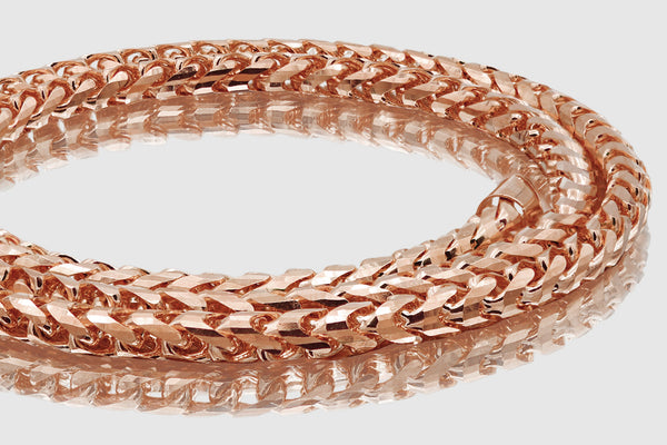 2mm - 6mm 14k Round Franco Solid Rose Pink Gold Necklace | Uverly