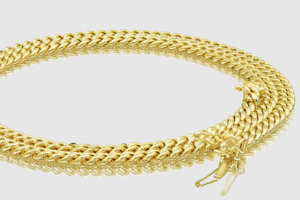 5.5mm Hollow Miami Cuban Link Chain - 10k / 14k Yellow Gold | Uverly