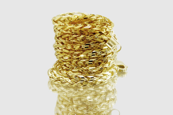 2mm - 5mm 10k Round Franco Solid Yellow Gold Necklace | Uverly