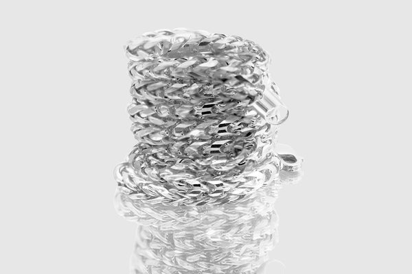 2mm - 3mm 10k Round Franco Solid White Gold Necklace | Uverly