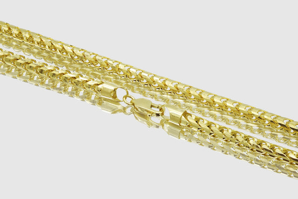 2mm - 5mm 10k Round Franco Solid Yellow Gold Necklace | Uverly