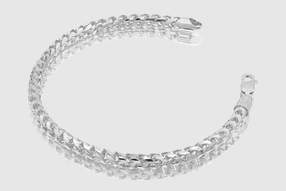 1.5mm - 6.5mm 14k Round Franco Solid White Gold Bracelet | Uverly