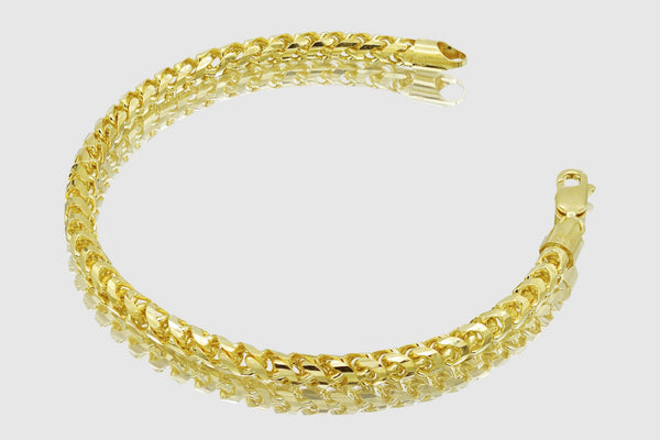 1.5mm - 6.5mm 10k Round Franco Solid Yellow Gold Bracelet | Uverly
