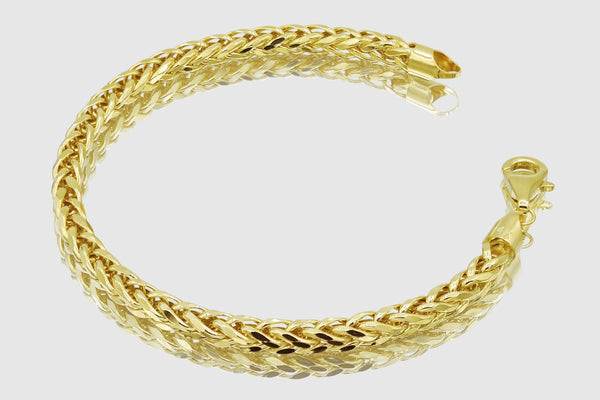 3mm - 5.5mm 14k Round Wheat Diamond Cut Yellow Gold Bracelet