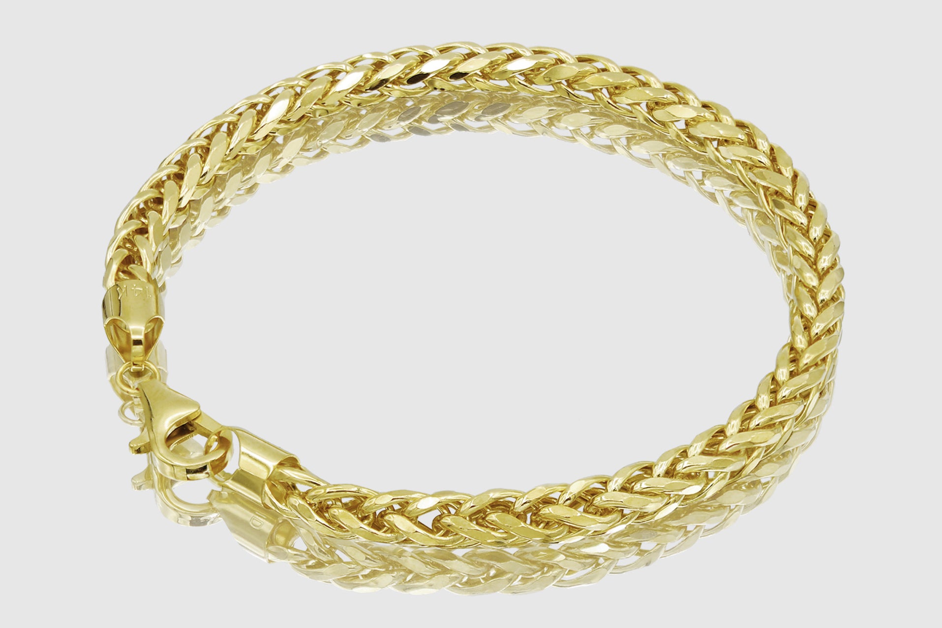 Estate 22K Yellow Gold Fancy Wheat Link Bracelet – Springer's