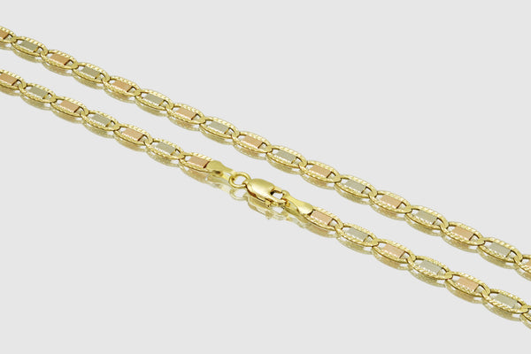 Valentino Chain - 10k Tri-Color Gold