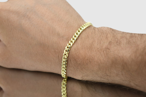 5.5mm Hollow Miami Cuban Link Bracelet - 10k / 14k Yellow Gold | Uverly
