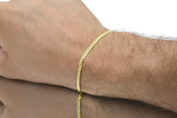 3mm Solid Miami Cuban Bracelet 10k / 14k Yellow Gold | Uverly
