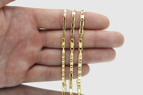 1.5mm - 5mm Valentino Necklace - 14k Tri-Color Gold